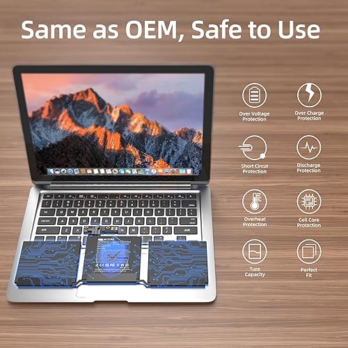 Miniatura 4 de Batería A1708 A1713 para MacBook Pro de 13 pulgadas A1708 (finales de 2016, mediados de 2017), batería de repuesto A2171 para A2159 (2019) A2289