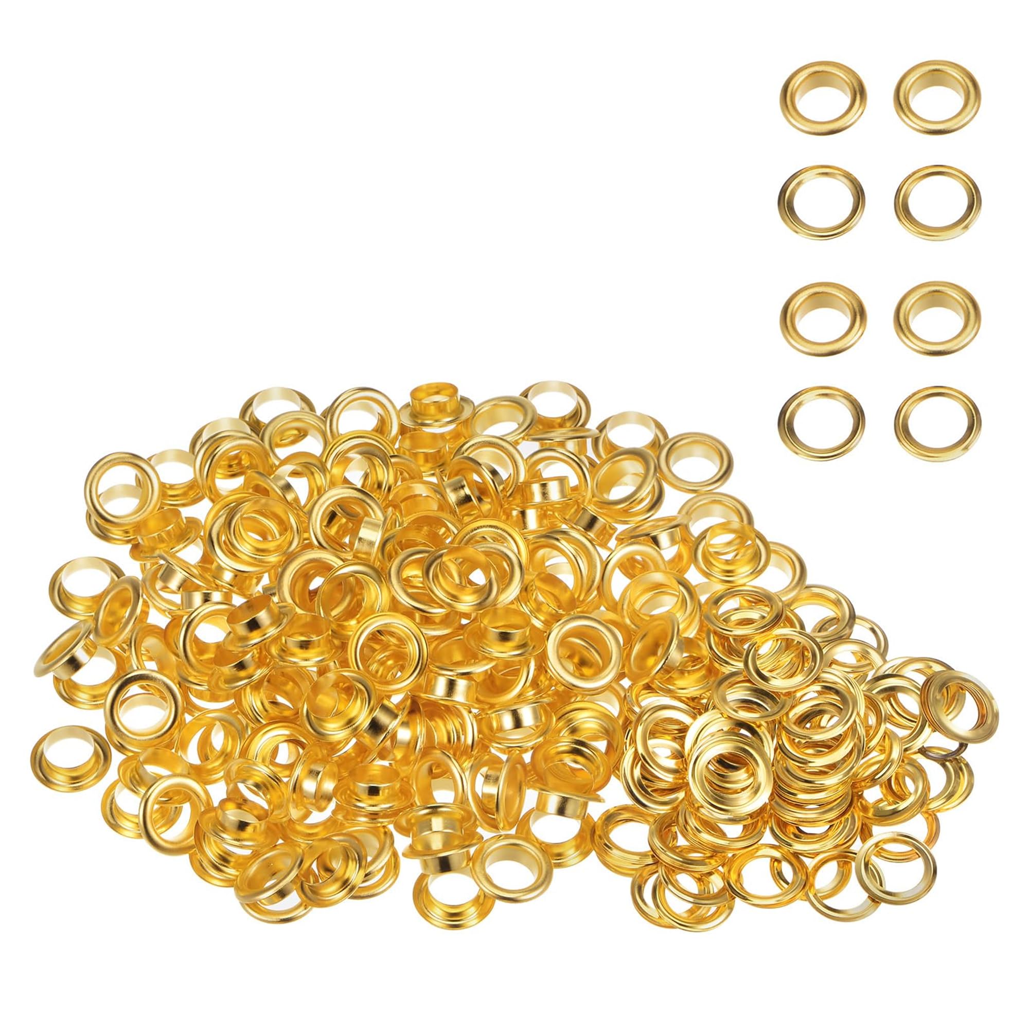 WedDecor 12mm Gold Brass Eyelets Grommets with Washers for Books, Arts & Crafts, Sewing, Bags, Leather Crafting, Scrapbook, DIY Projects and Rust Proof, 100pcs