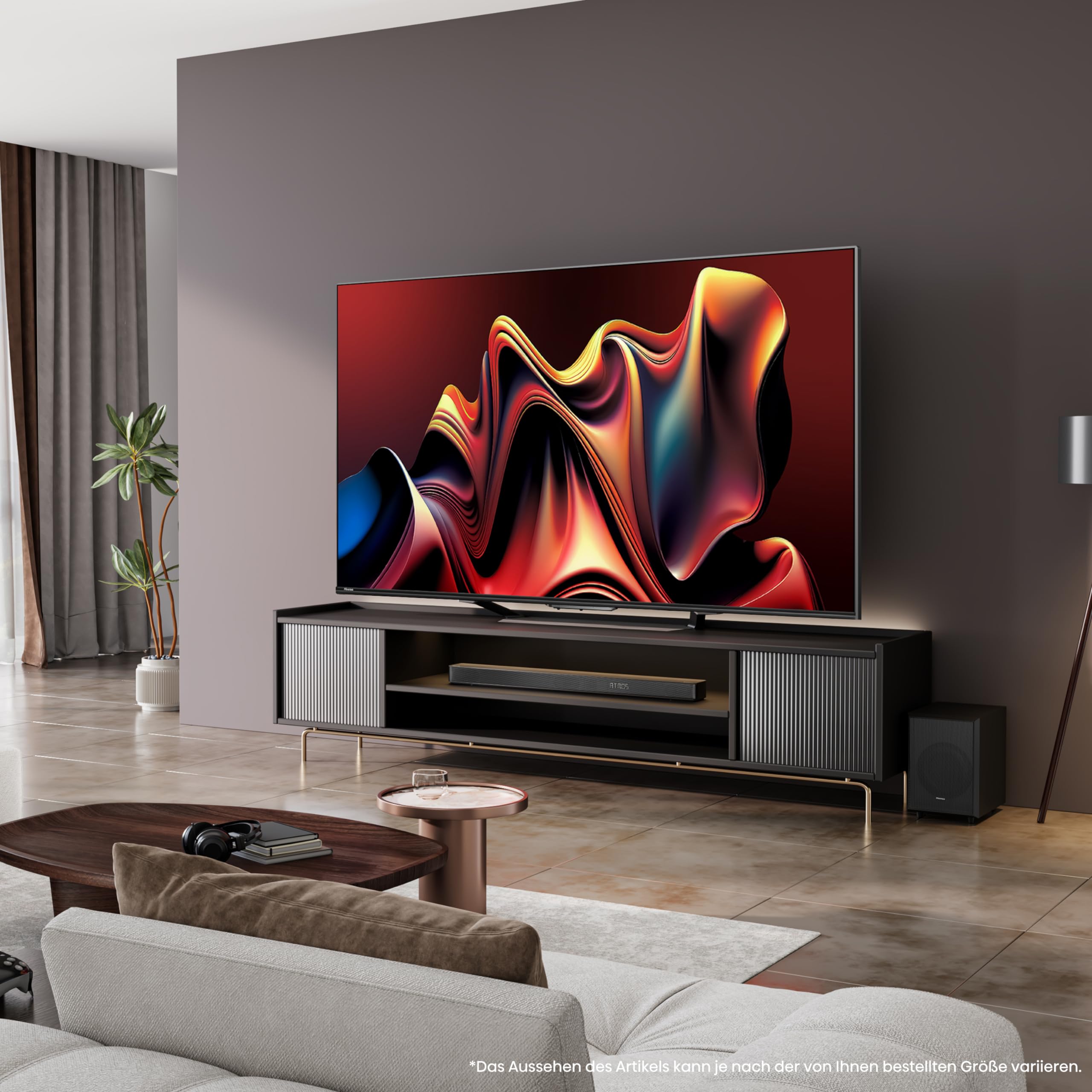 Hisense 85U7NQ 215cm (85 Zoll) Fernseher, 4K Mini LED ULED HDR Smart TV, Quantum Dot, 120Hz/ 144Hz VRR, HDMI 2.1, Game Mode Pro, Dolby Vision IQ & Atmos, Bluetooth, Alexa Built-in, Anthrazit, [2024]