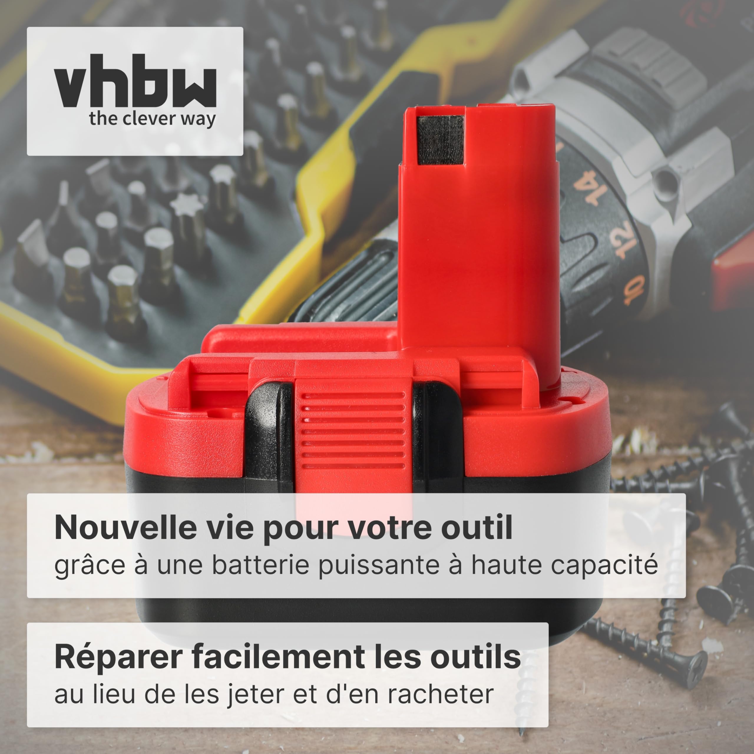 vhbw 1x Batterie Remplacement pour Bosch 2 607 335 711