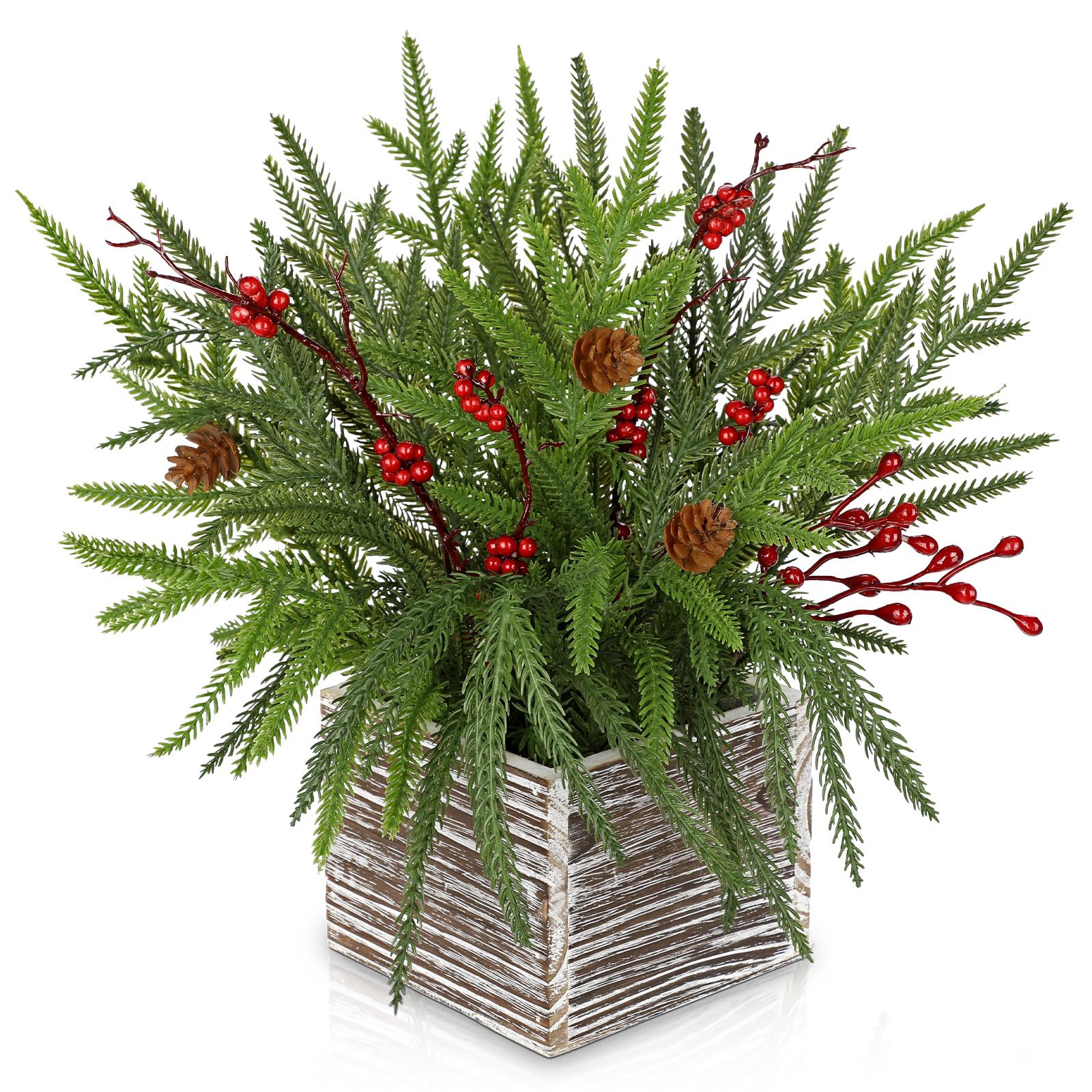 Arborus Künstliche Weihnachtspflanze Rustikal Tischdeko Weihnachten
