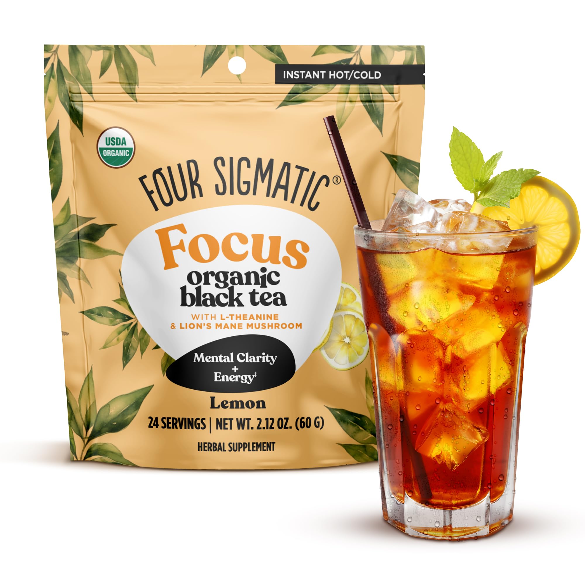 Amazon.com : Four Sigmatic Think Organic Black Tea | Instant Lemon