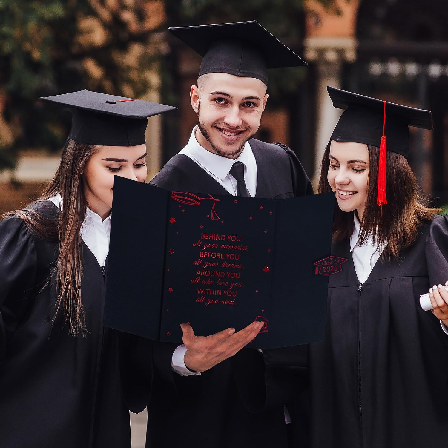 Roetyce Graduation Party Decorations, Black and Red Graduation Guest Book, Class of 2026 Jumbo Card, Best Graduation Gifts for Her Him, College Congrats Grad Signature Board Guestbook