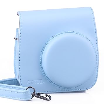 [Fujifilm Instax Mini 8 Case] - CAIUL Comprehensive Protection Instax Mini 8 Camera Case Bag with Soft PU Leather Material (Blue)