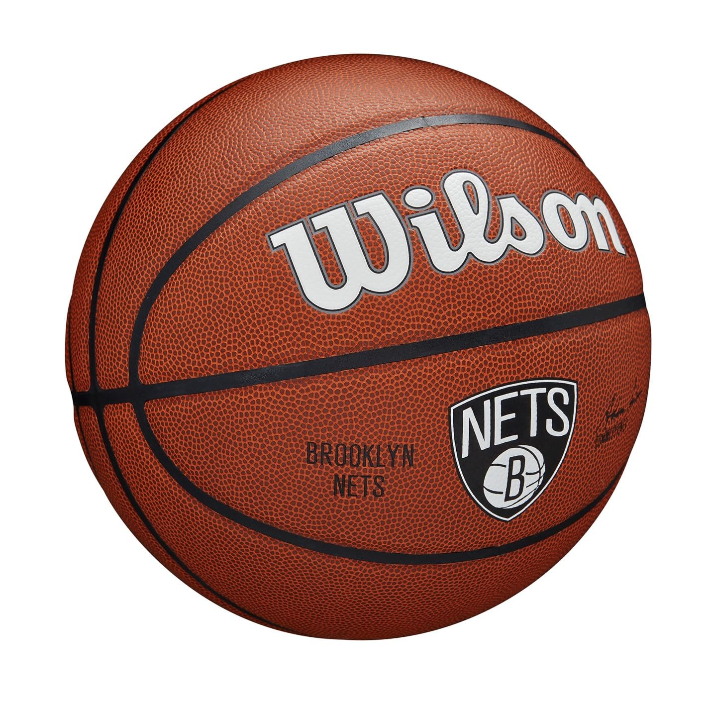 Wilson Basketball, Team Alliance Model, BROOKLYN NETS, Indoor/Outdoor, Mixed Leather, Size: 7