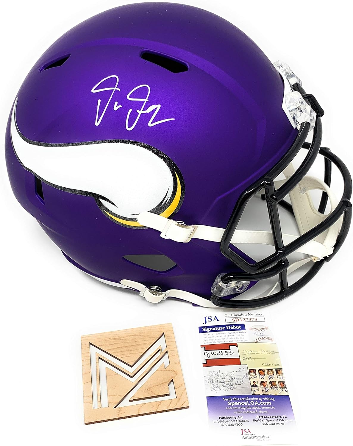 Justin Jefferson Minnesota Vikings Signed Autograph Speed Full Size Helmet JSA Certified : Collectibles & Fine Art