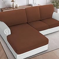 Vista 16 de H.VERSAILTEX 2025 New Sectional Couch Covers 8 Pieces Stretch Sofa Covers for Sectional Sofa Set Separate L Shaped Couch Cover for Both Left/Right