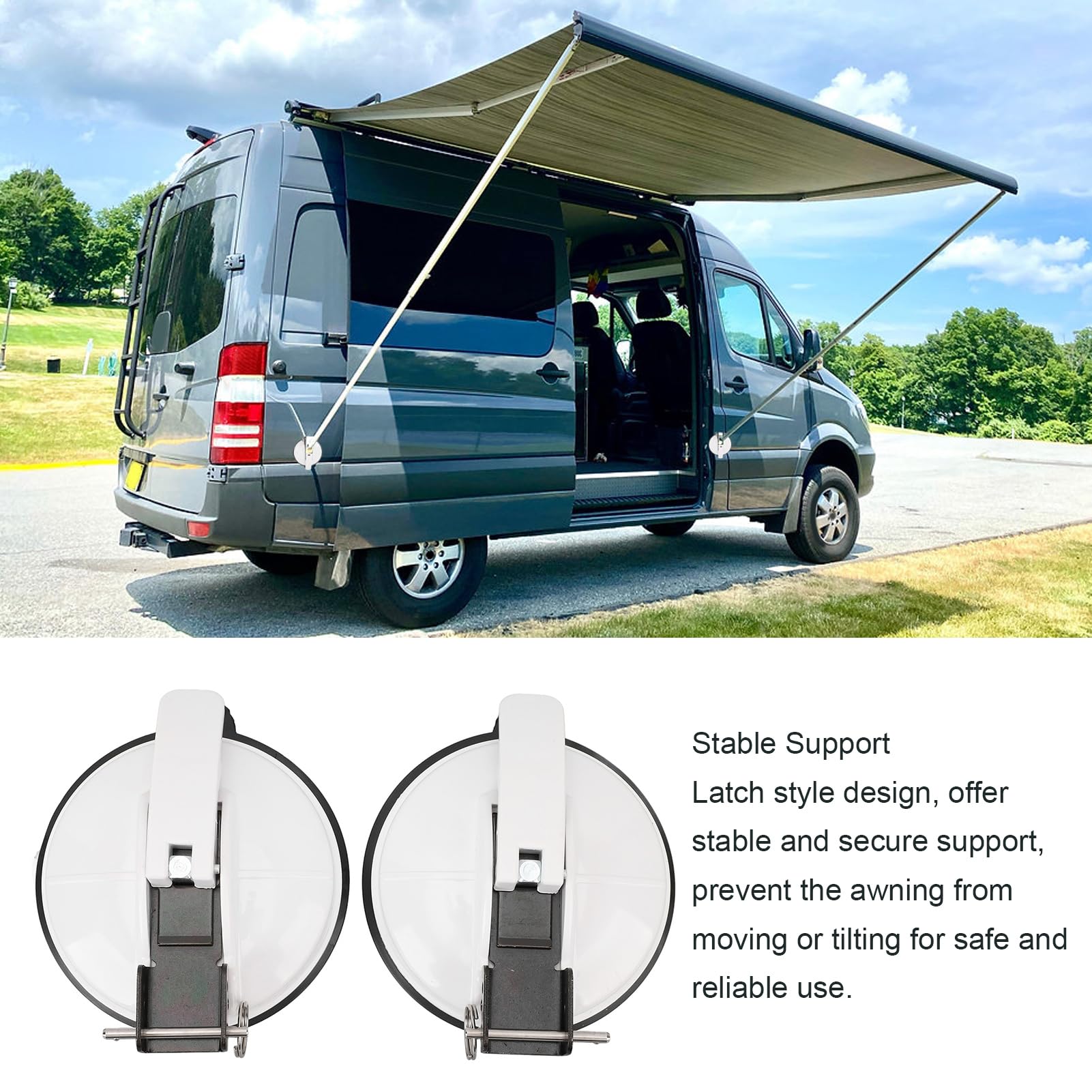 Fabater Markisenfußhalterung für T4 T5 T6 Strandtransporter, Stabile Unterstützung für Dethleffs Hymer Caravan, Einfache Installation (White)