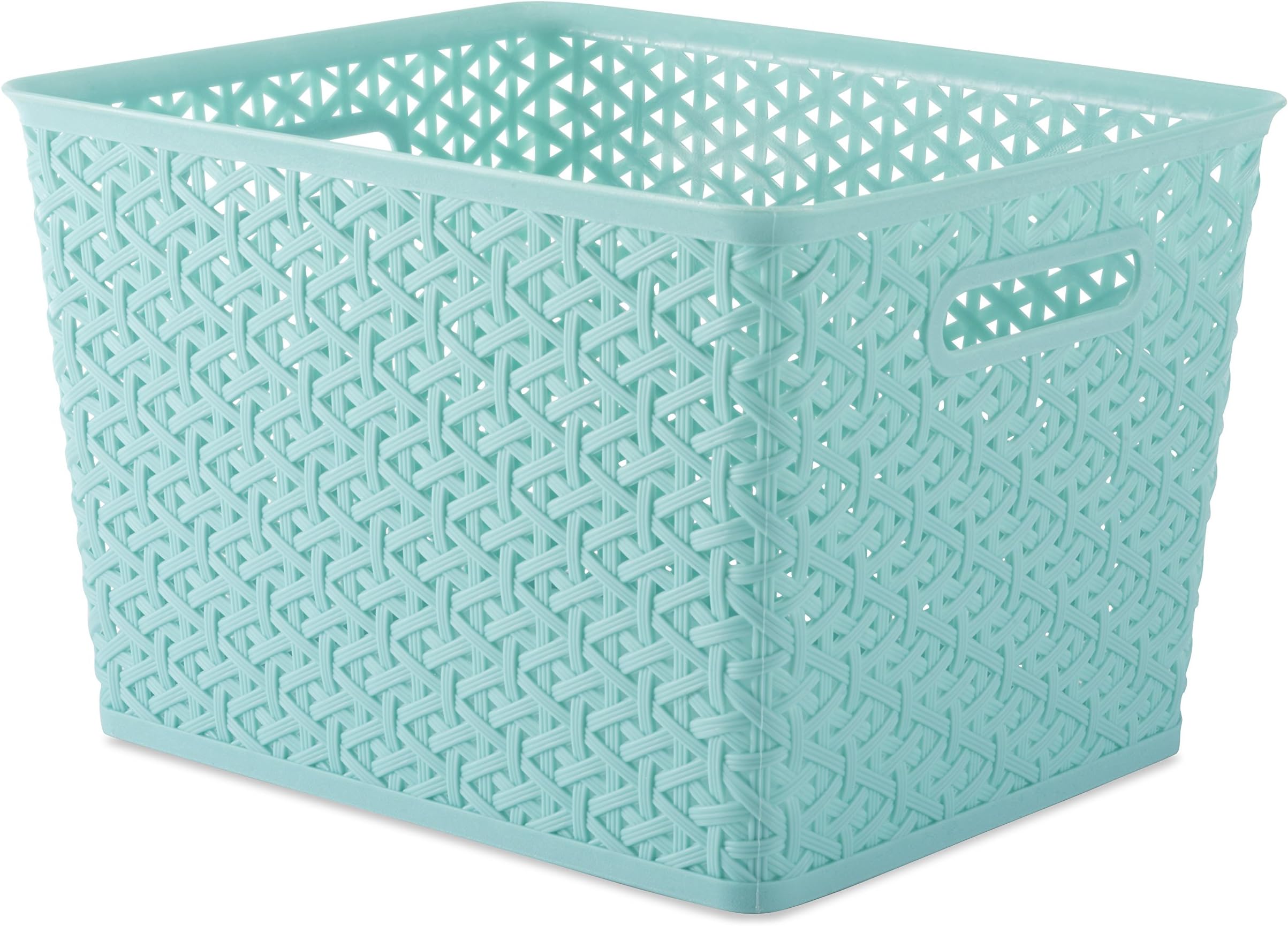 Whitmor Resin Form Tote Large, Turquoise