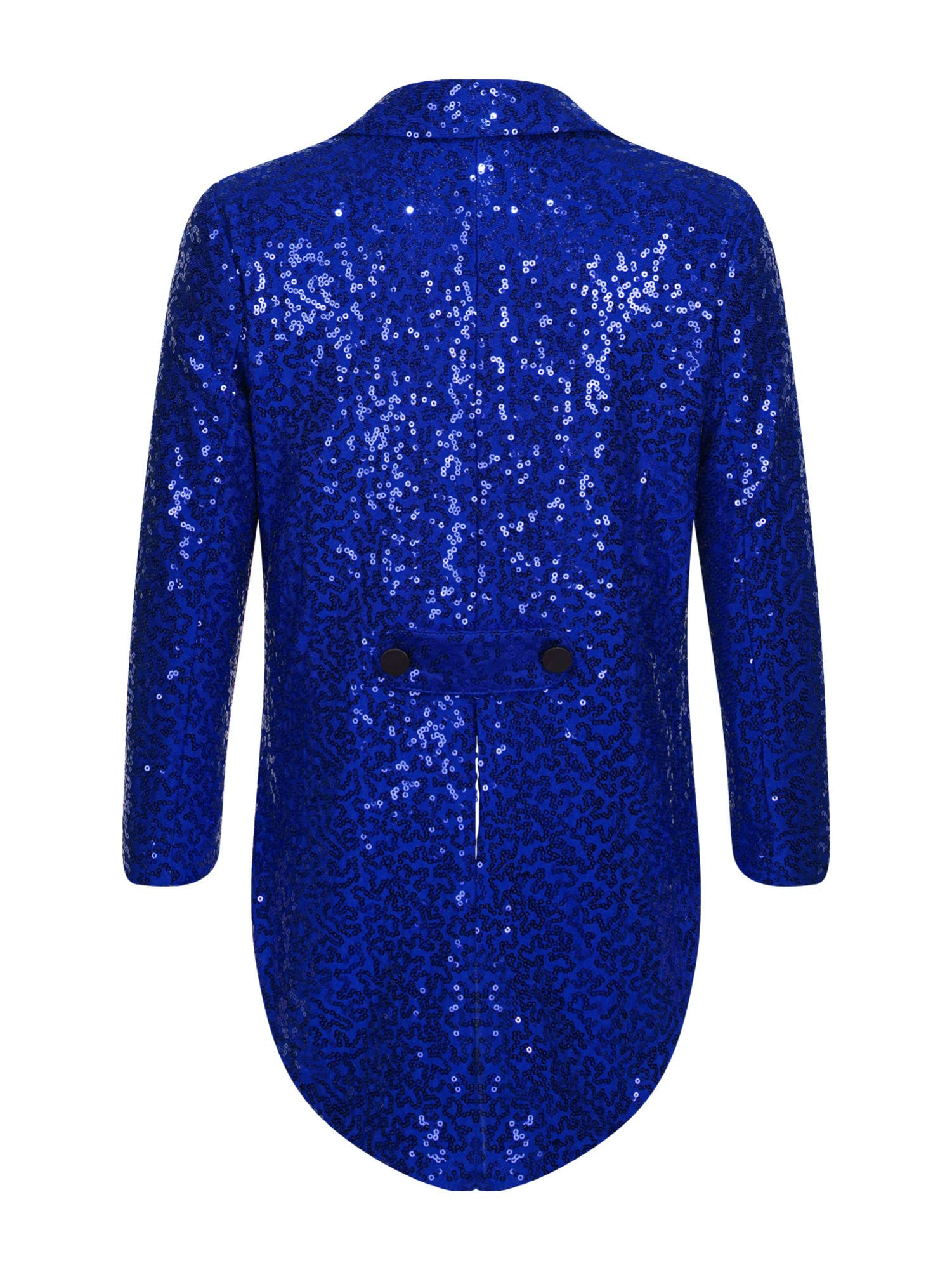 IEFIEL Esmoquin de Lentejuelas para Niño Chaqueta de Fiesta Vestir Formal de Boda Cóctel Chaqueta de Mago Disfraz de Fiesta Carnaval 5-16 Años Azul 13-14 años