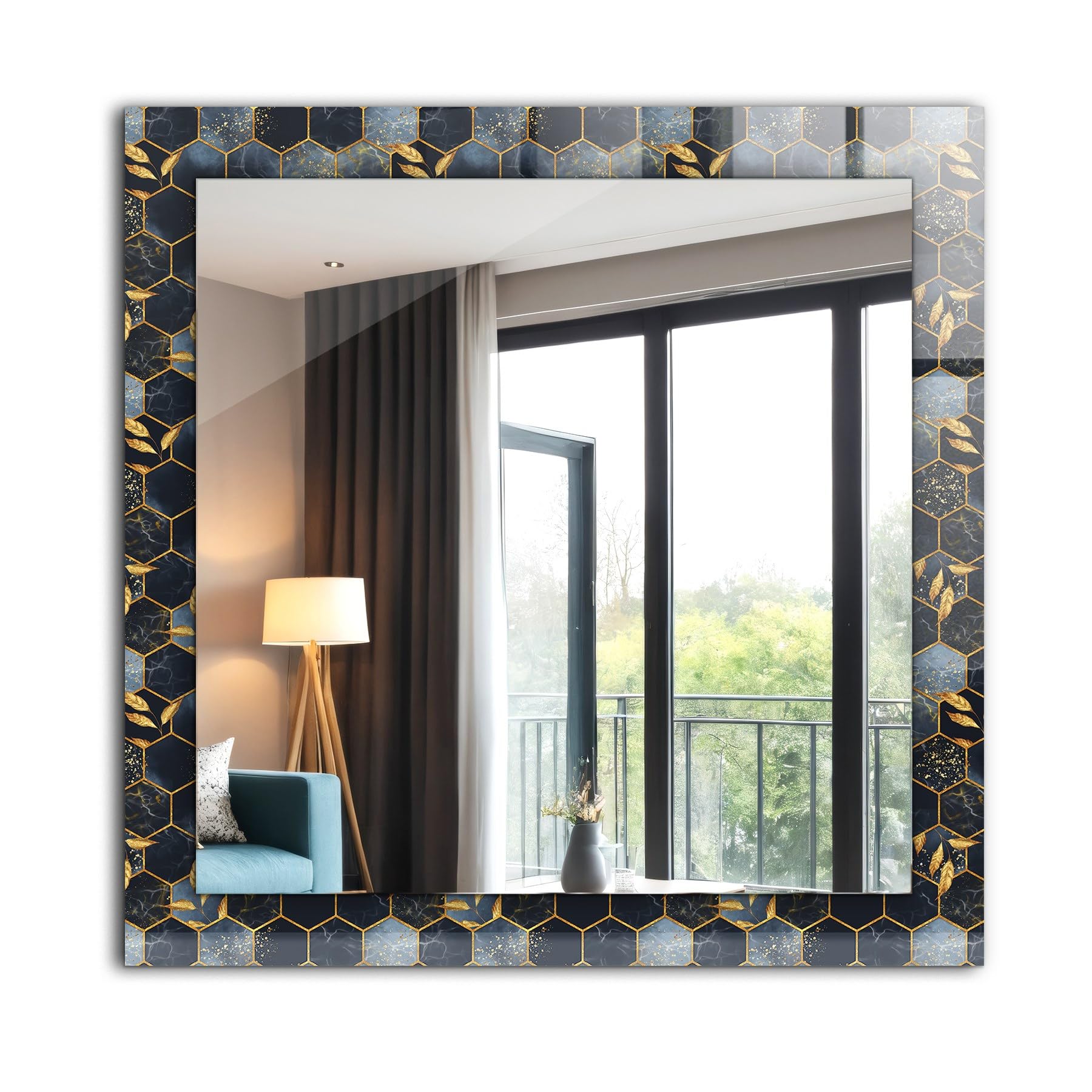 Miroir print rectangulaire horizontal vertical 60x60cm Decormat décoration murale chambre