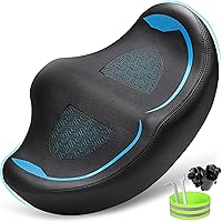 CDYWD Noseless Oversized Bike Seat for Men Women - Extra Wide Padded Comfort Saddle for Peloton, Stationary, Cruiser, Ebike