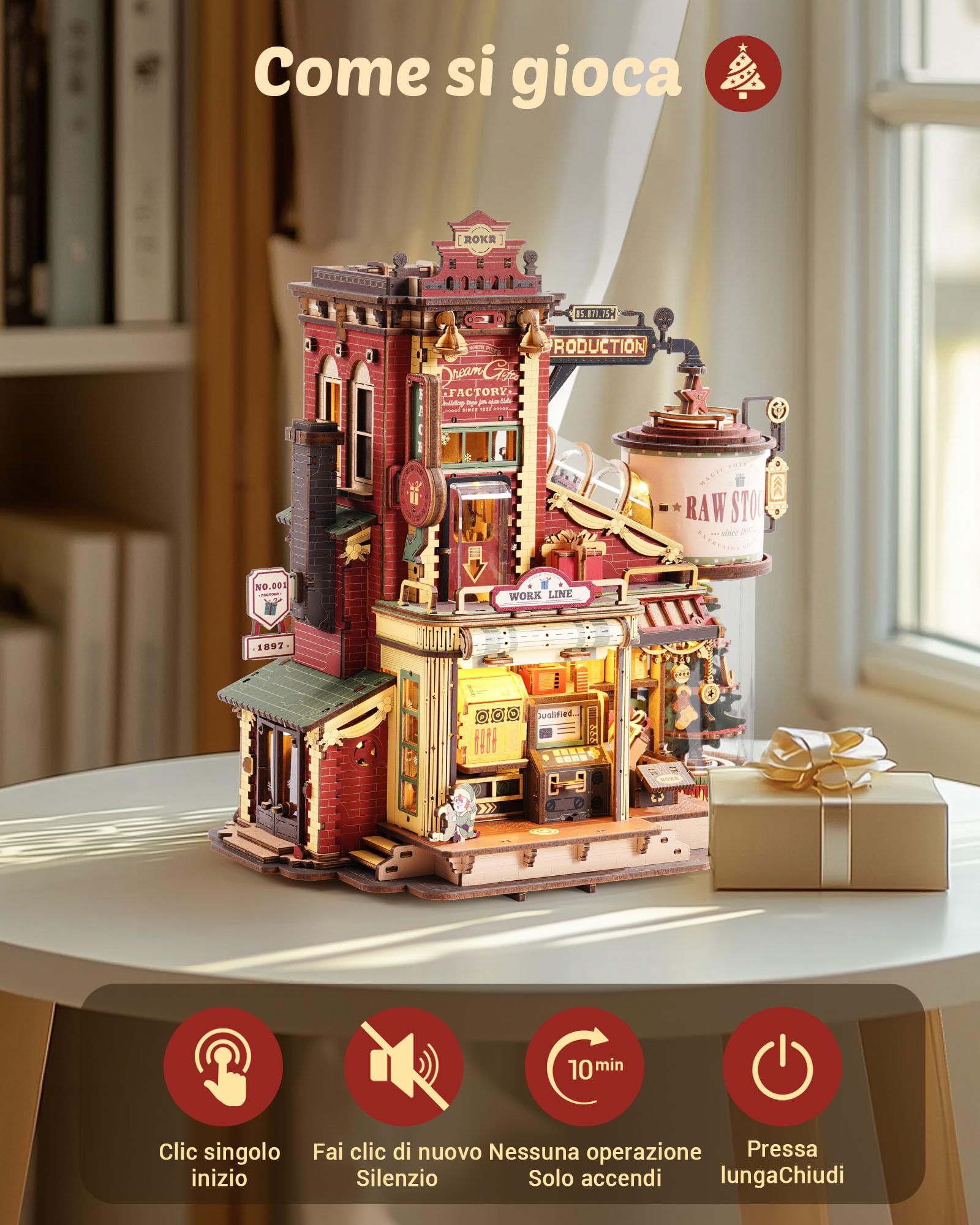 ROKR Puzzle 3D Legno Dream Gift Factory Modellismo da Costruire Adulti Idea Regalo Di Compleanno Unica Per Il Padre Uomo EAB01