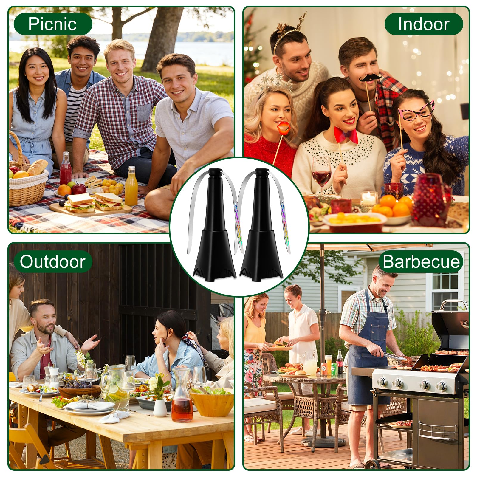 Ventilateur Anti-Mouche, 2 Pièces Moustiques Repoussent Les Ventilateurs pour Eloigner Les Mouches de la Table, Répellante Moustique Fan pour Maison Dîner, Pique-Nique et Barbecue