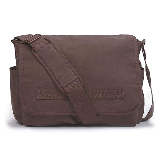 Sweetbriar Classic Vintage Messenger Bag - Original Heavyweight Cotton Canvas Shoulder Bag with Upgraded Features