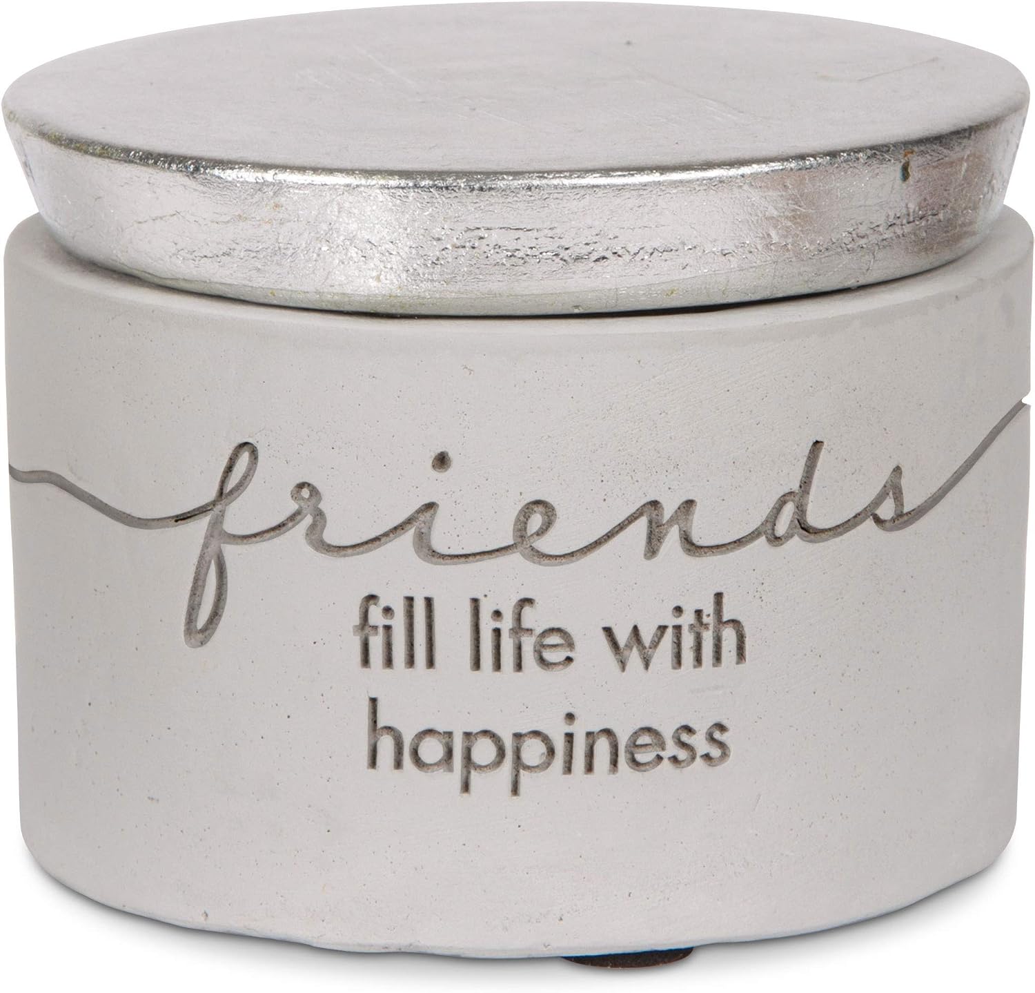 Pavilion Gift Company 42132 Friends Cement Keepsake Box, 3 x 2-1/2"
