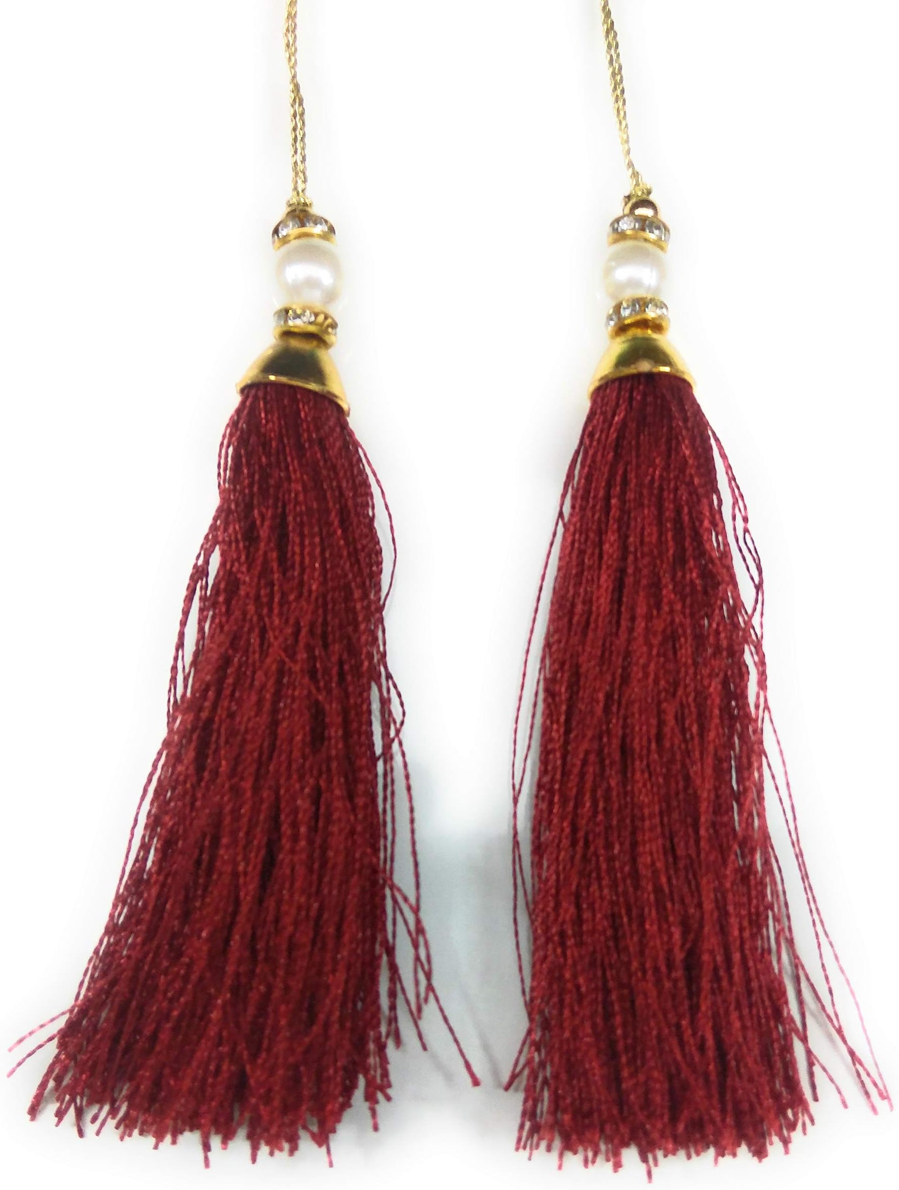 Latkan Hanging Tassel/Maroon/Gold/Fur/Designer for Dress Lehenga Suits Blouses Bags Art and Craft 2cm X 10cm…