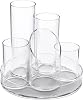 Clear Acrylic 5 Tube Pen Pot | Desk Tidy | Pencil Holder | Office Organiser | Makeup Storage | Cosmetic Display | Stationery Sorter | H14.5 x W16 x D16 cm