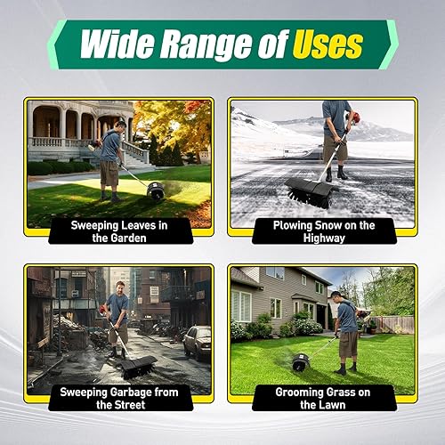 Miniatura 6 de Escoba de gas de 52 cc y 2.3 HP, escoba de mano con motor de gasolina de 2 tiempos, escoba de barrido de nieve para césped limpio de entrada (estilo