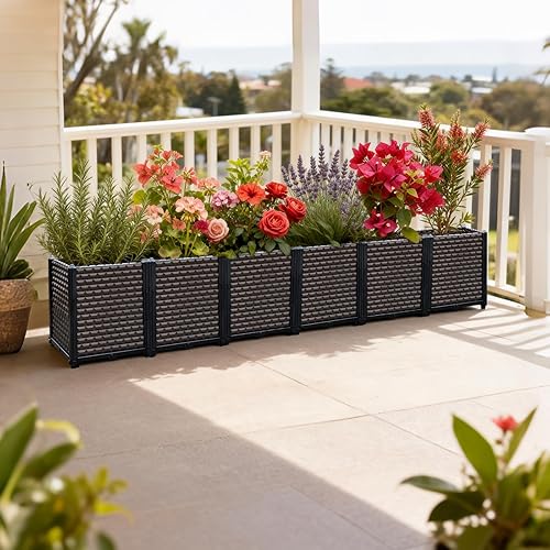 Miniatura 7 de Macetas Grandes para Plantas de Exterior - Profundizadas 20" de Altura, Camas Elevadas para Jardinería con Autoriego, Caja de Plantación Elevada