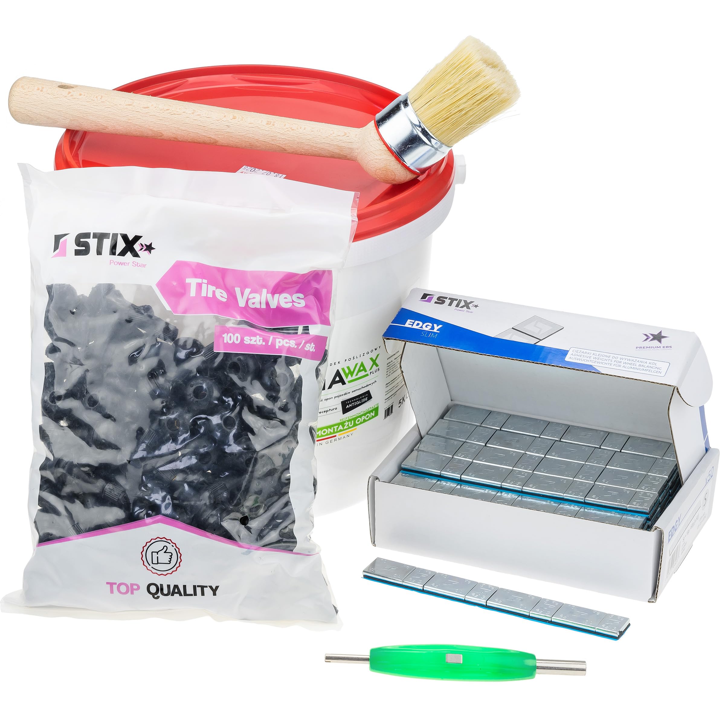 Stix Reifen Vulkanisation Reparatursatz Montagepaste Gewichte TR414 Pinsel