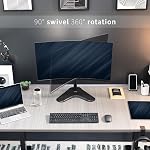 VIVO Single Monitor Desk Stand, Holds Screens up to 32 inch Regular and 38 inch Ultrawide, Freestanding VESA Steel Mount Base, Adjustable Height, Tilt, Swivel, Rotation, Black, STAND-V001H