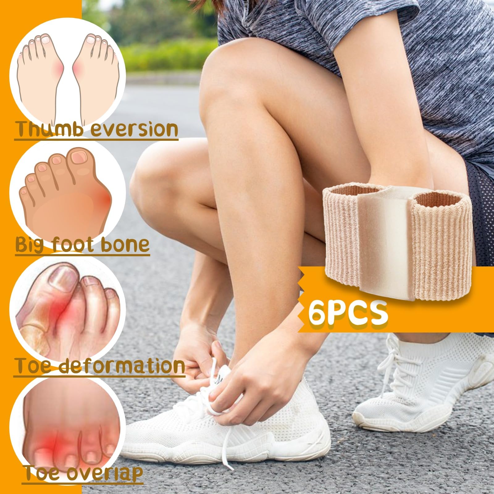 Chuanhylis 6 Pcs Toe Separator,Bunion Corrector With 2 Loops - Image 4