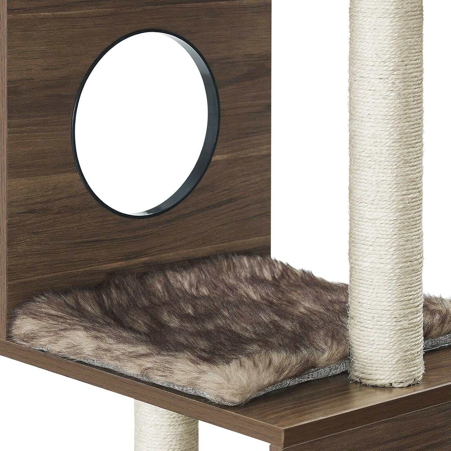Sheree Cat Tree 50" Dark Brown modern and easy clean