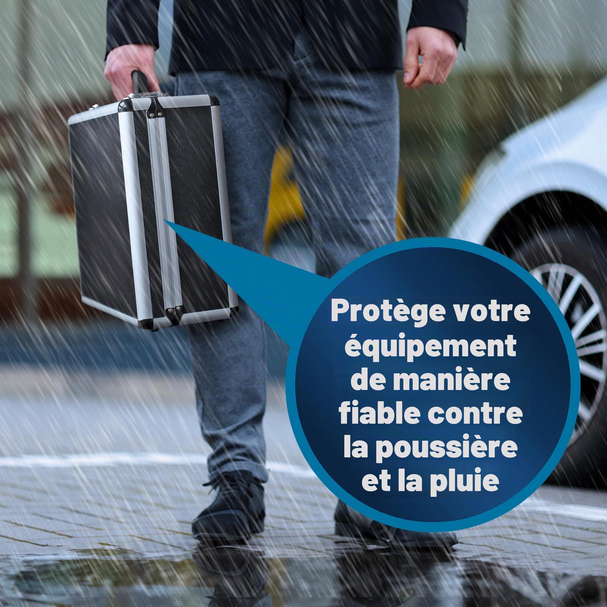 Peak Tech P 7310 - Mallette Universelle pour Instruments de Mesure, Robuste en Aluminium, Compartiment à Outils, Rembourrage en Mousse, Verrouillable, Anti-Poussière, XL - 460 x 330 x 150 mm