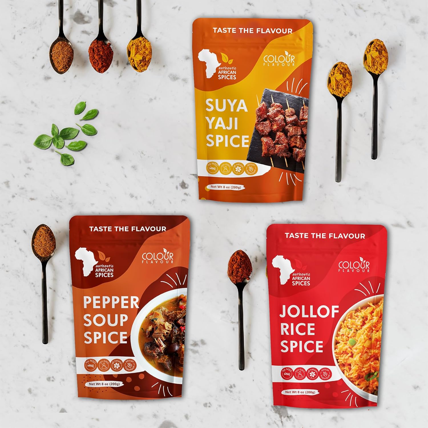 Bundle of 3, The TRIO of African Flavours, Pepper Soup, Suya and Jollof Rice Spices ! | Perfect for Delicious and Flavourful MEals