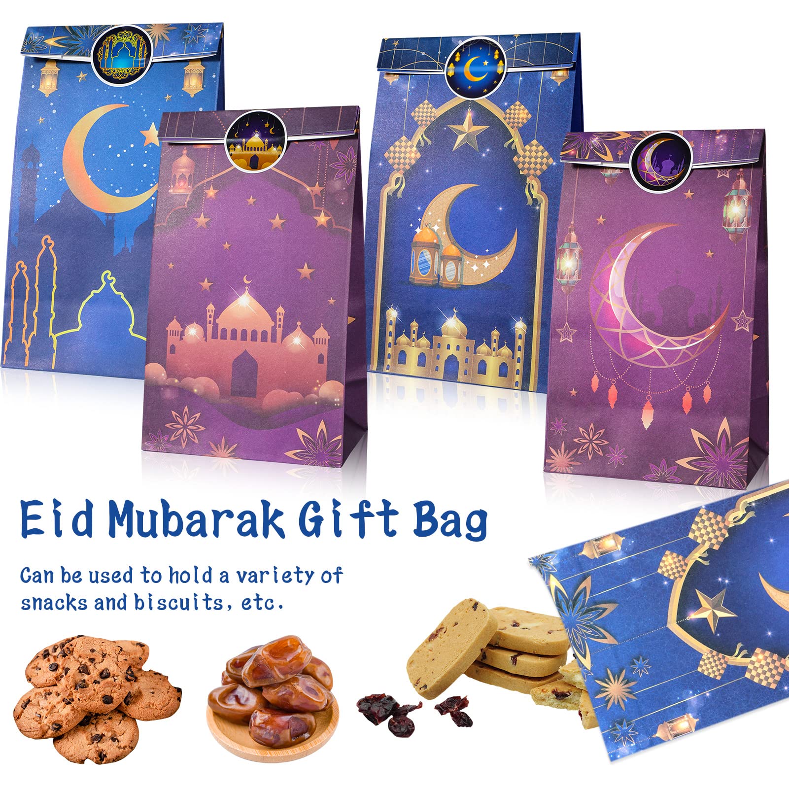 Sacs Cadeaux Non Tissés Eid Mubarak 2023, Sachets D'emballage De Bonbons Pour Cookies Ramadan