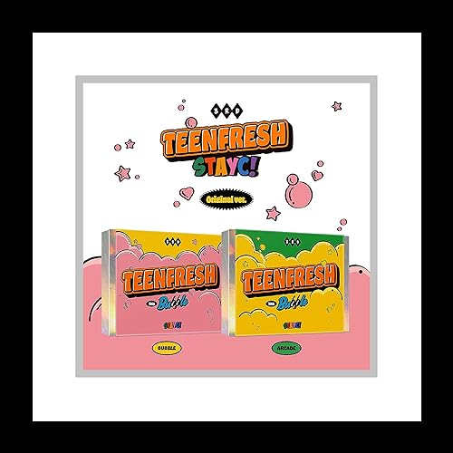 STAYC TEENFRESH 3er Mini álbum CD+POB+Póster plegable en paquete+Photobook+Libro de letras de cómic+Foto 4cut+Tarjeta de tatuaje+Tarjeta de