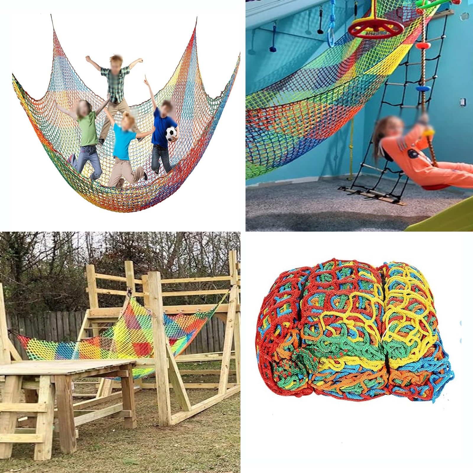 Red de escalada para parque infantil, red de seguridad de poliéster sin nudos (1,2 x 7 m/3,9 x 2), red de barrera para mascotas, malla de 4,5 cm para barandillas, equipo de escalada duradero al aire
