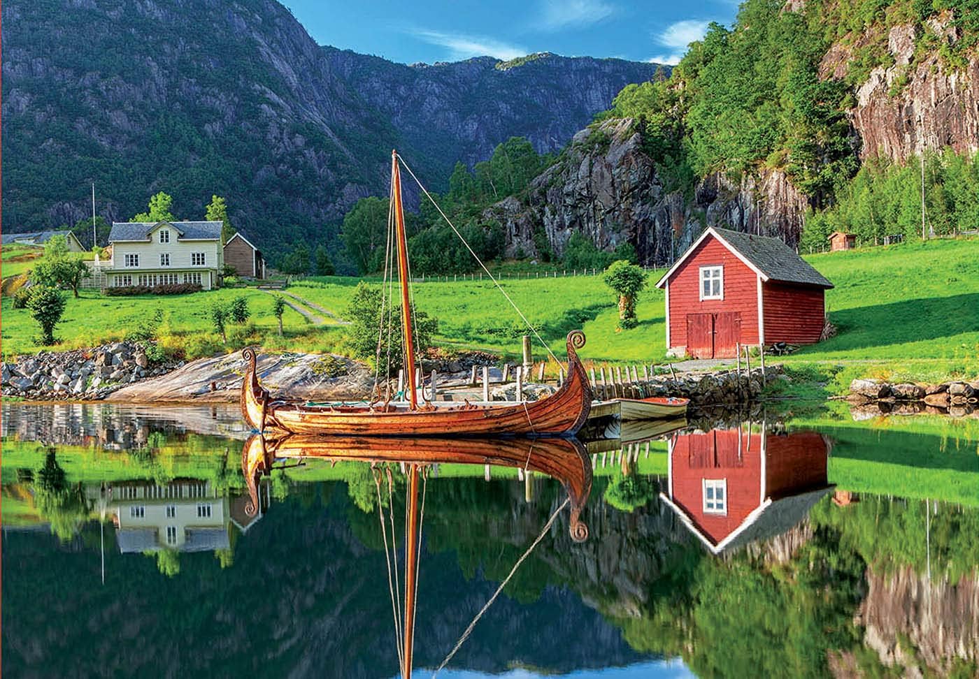 Educa - Viking Ship - 1500 Piece Jigsaw Puzzle - Puzzle Glue Included - Completed Image Measures 33.5" x 23.5" - Ages 14+ (18006)