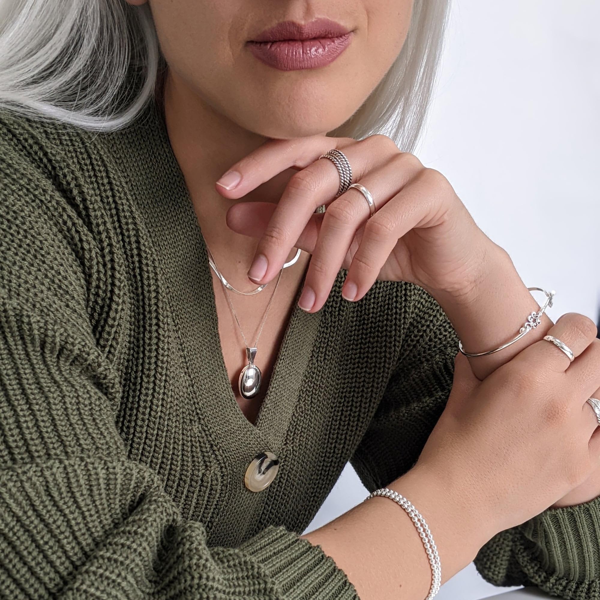 Silverly Brazalete Plata de Ley 925 Filigrana Cierre Gancho | Pulsera Apilable Llave Antigua Plata Maciza | Pulseras Finas Apilables Mujer | Regalo Novia | Pulseras Simbólicas Amistad