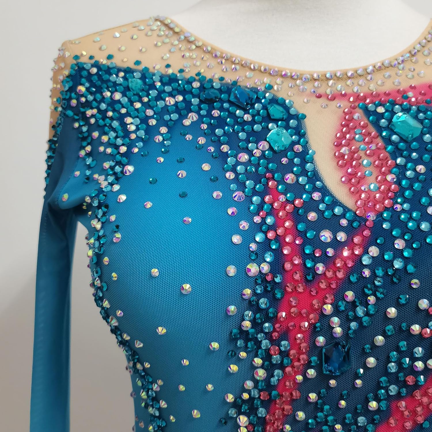 Figure Skating Dress Customizable for Girls & Women Competition Performance Sparkly Stretch Mesh