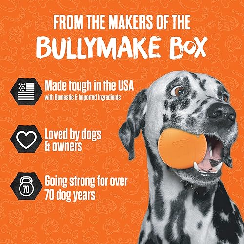 Miniatura 5 de BULLYMAKE Juguete para masticar de goma con hamburguesa con queso balístico para perros, juguete de goma para perros, hecho en Estados Unidos,