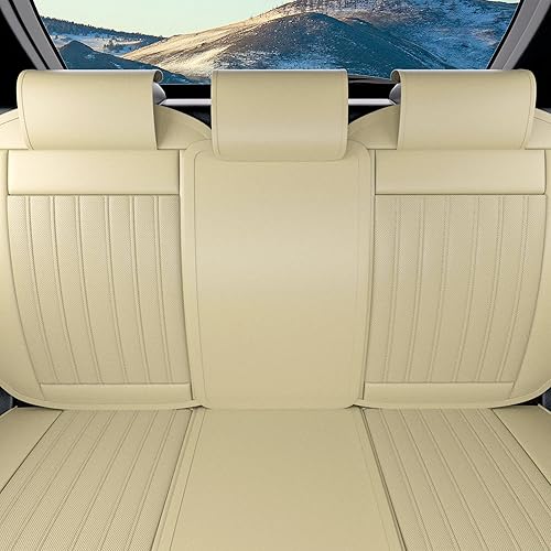 Miniatura 9 de 3 fundas ZC para asiento trasero de automóvil, protectores impermeables de piel de napa para asiento trasero de automóvil, ajuste interior universal