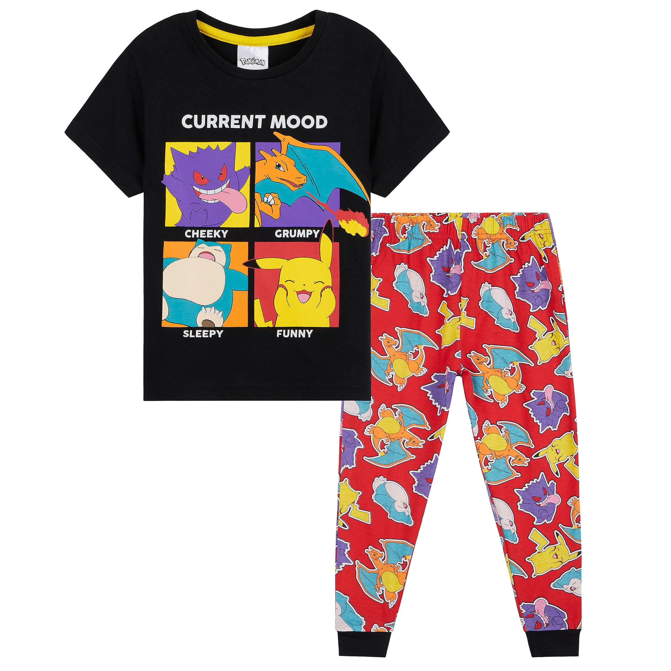 Pokémon Boys Multi/Black Pokemon Pyjamas Set - Lounge Wear T-Shirt And Long Bottoms Teenagers Kids Pjs 4-14 Years - Gifts For (, 11-12 Years)