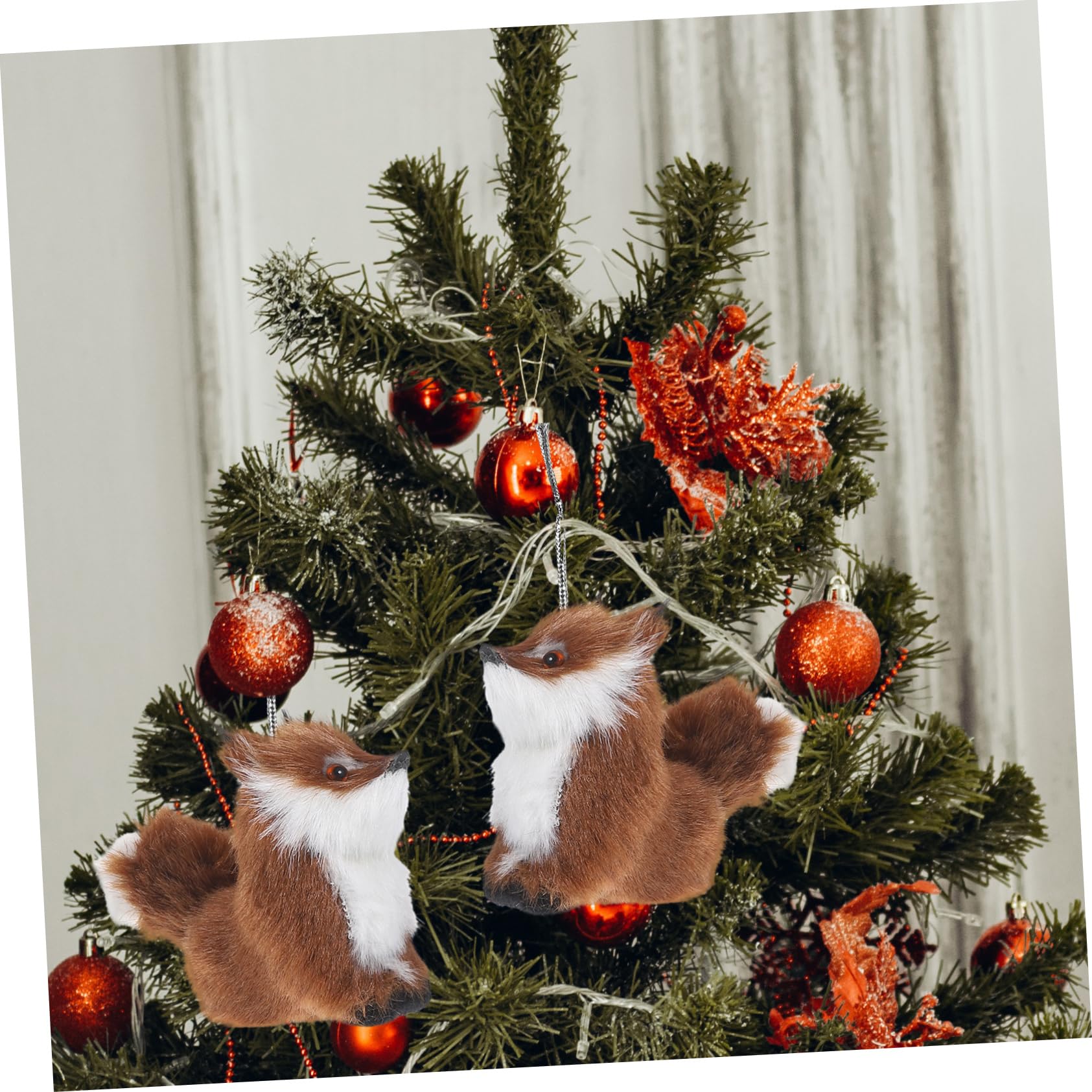 Amazon.co.jp: LIFKICH 3個 キツネのぬいぐるみペンダント クリスマス 