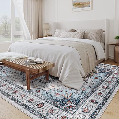 Miniatura 7 de zesthome Alfombra lavable de 5 x 7, resistentes a las manchas, para sala de estar, dormitorio, parte trasera antideslizante, decoración del hogar,