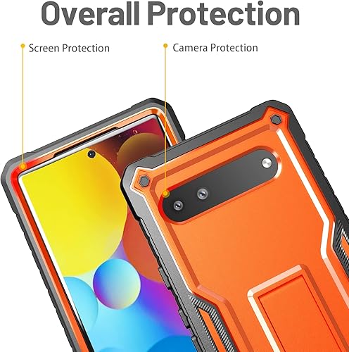 Miniatura 2 de FITO Funda para Google Pixel 6A, funda resistente a prueba de golpes de doble capa con protector de pantalla de vidrio templado con soporte