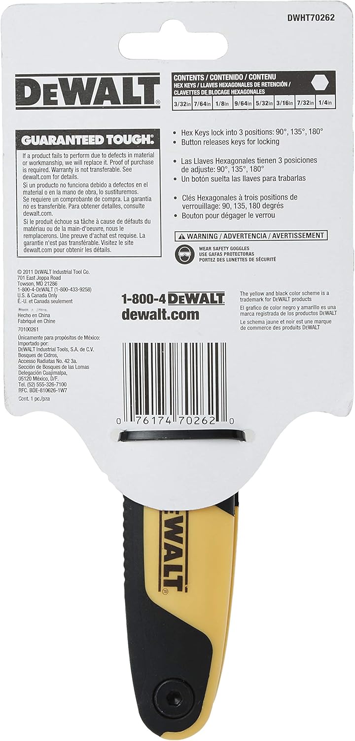 Bеѕt Sеllеr DEWALT Hex Key Set, SAE, Folding/Locking, 8 Keys (DWHT70262M)