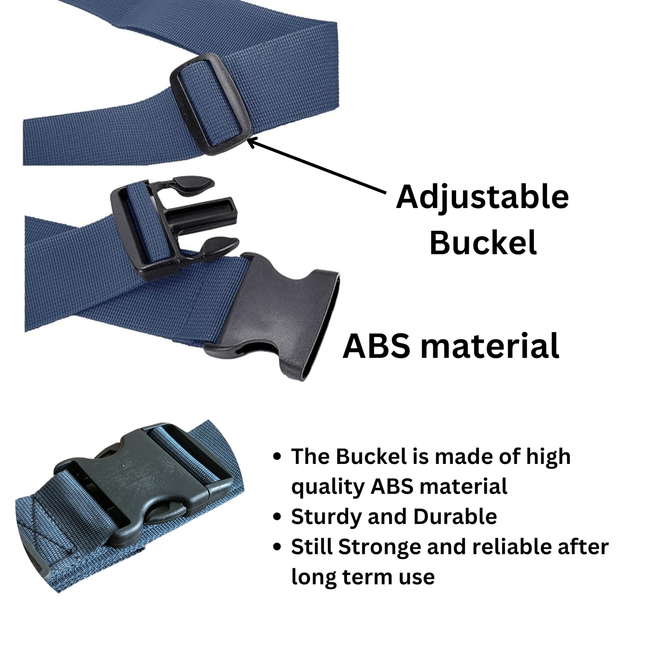 APAV Luggage Straps Belt Heavy Duty Adjustable with Buckle Clips for Suitcase | Trolleys and All Kind of Luggages | for Traveling Business/Leisure Trip (Pack of 4 (NB)) 2