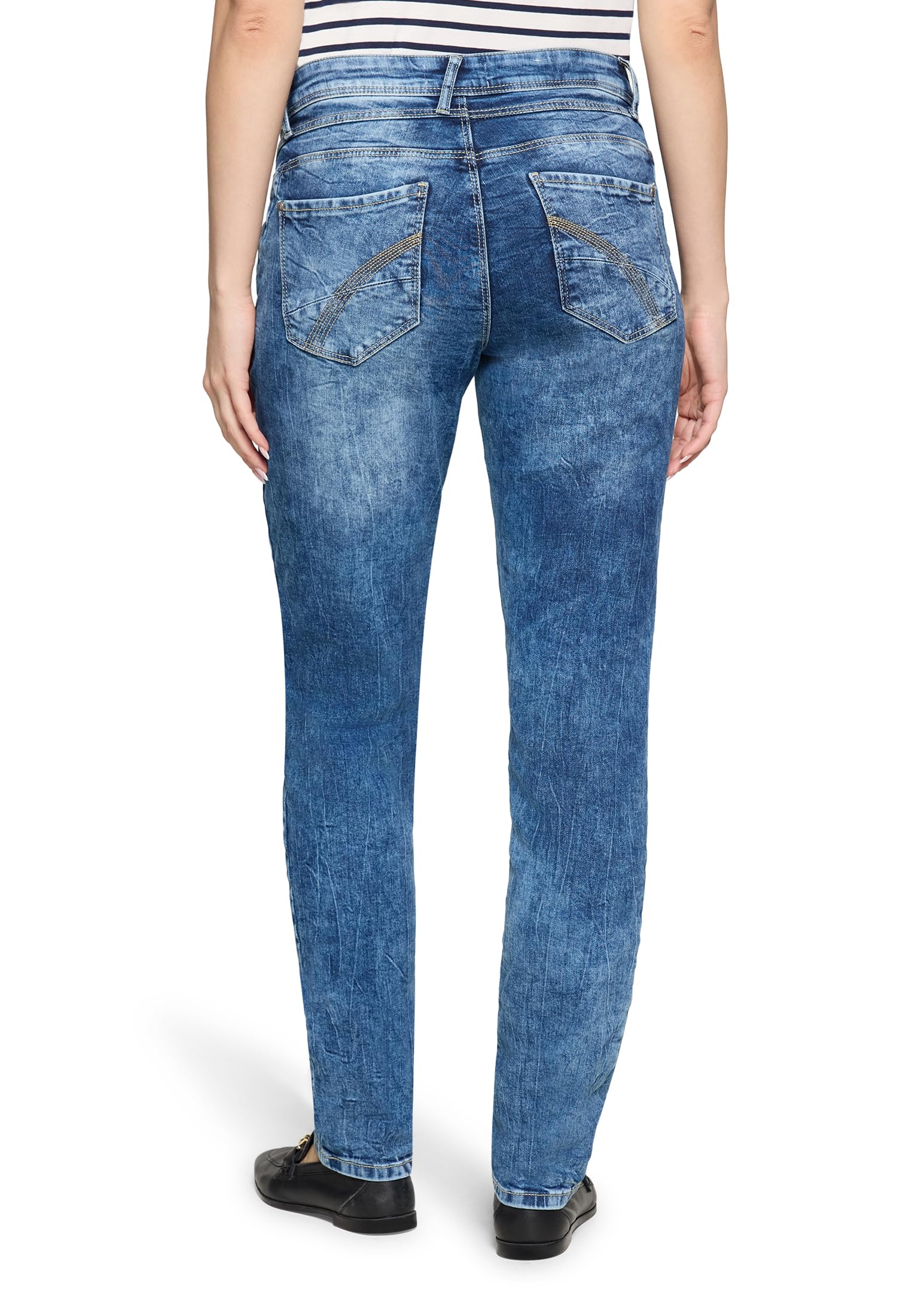 Cartoon Damen Boyfriend-Hose mit Nieten
