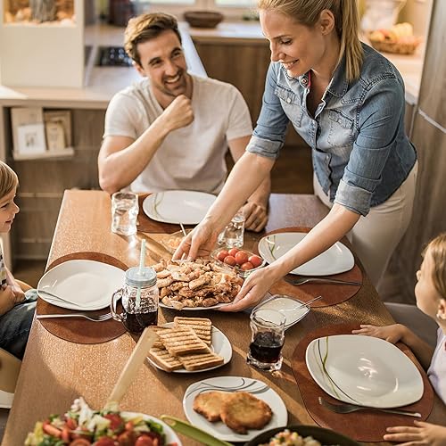 Miniatura 5 de ADRIMER Manteles Individuales, Juego de 8 Manteles Individuales Ovalados Resistentes al Calor Lavables de 12 x 17 Pulgadas, Manteles de Mesa Cúrcuma