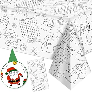 Labeol 1 Pack Christmas Tablecloth,Christmas Coloring Tablecloth for Kids,54