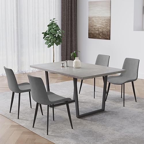 Miniatura 6 de Juego de mesa de comedor de 5 piezas, mesa de cocina moderna de 42.9 pulgadas y sillas de comedor de cuero para cocina y comedor (mesa + 4 sillas