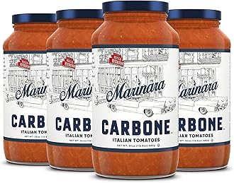 Carbone Marinara Pasta Sauce | Tomato Sauce Made with Fresh & All-Natural Ingredients | Non GMO, Vegan, Gluten Free, Low Carb Pasta Sauce, 24 Fl Oz (Pack of 4)