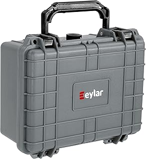 Eylar Protective Camera Hard Case Water & Shock Proof w/Foam, TSA Standards 9.12 inch 7.56 inch 4.37 inch (Gray)